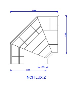 NCHLUX Z 1.4/1.2 - External corner counter with telescopic front glass