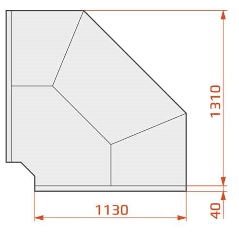 LCD Dorado D NZ - External corner counter 90°