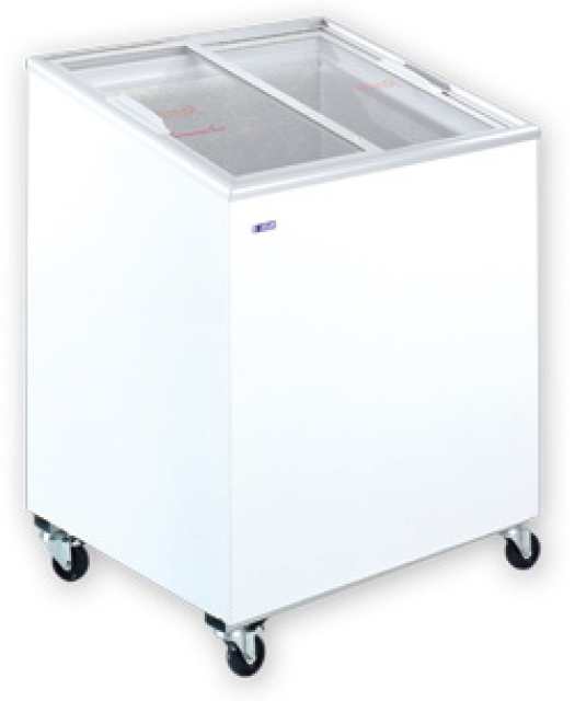 UDD 200 SCE Chest freezer with slanting sliding glass door