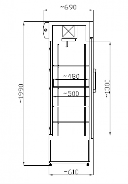 SCH 602 INOX Hladnjak sa staklenim vratima 