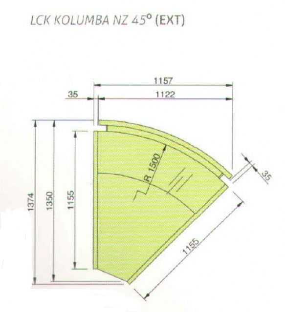 LCK Kolumba NZ - External corner counter 45°