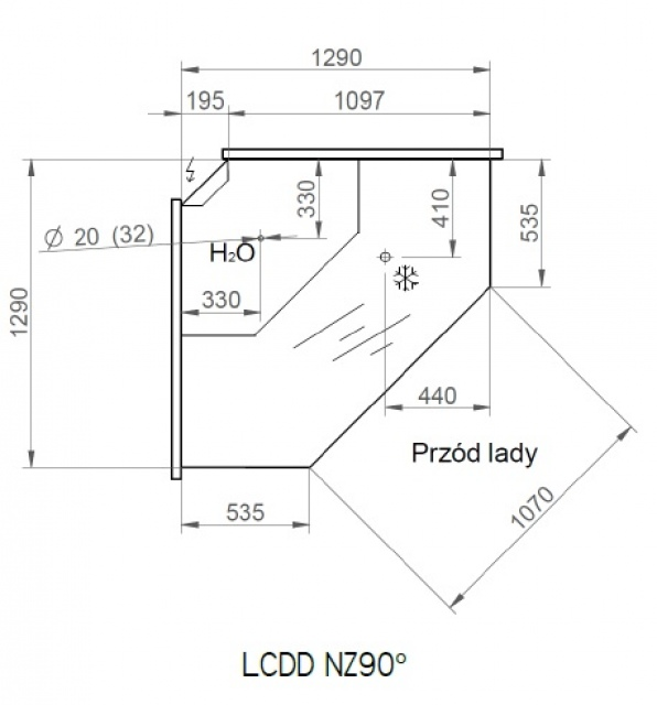 LCD Dorado D B/A NZ - External corner counter 90°