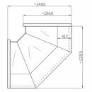 NCHW 1,3/1,1 Straight glass internal corner counter (90°)