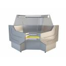 NCHGW 1,3/1,1 Curved glass internal corner counter (90°)