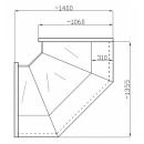 NCHGW 1,3/1,1 Curved glass internal corner counter (90°)