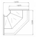 NCHIW 1,3/1,1 Curved glass internal corner counter (90°)