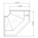 NCHIMW 1,4/1,2 Curved glass internal corner counter (90°)