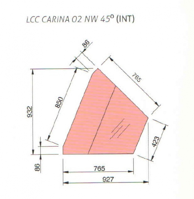 LCC Carina 02 NW - Refrigerated internal corner counter (45°)