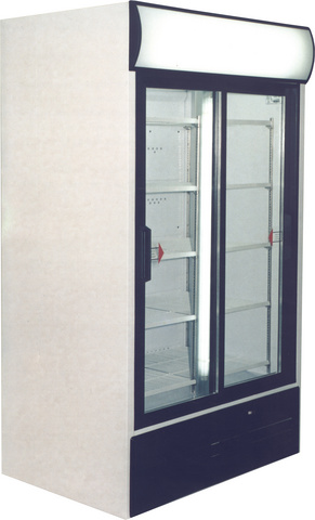 USS 1100 D2KL Slididng glass door cooler with display
